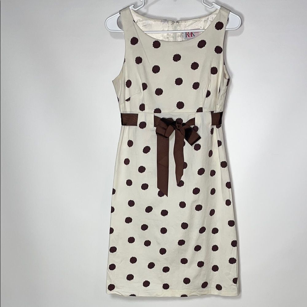 R&k Polka Dot Sleeveless Dress with Bow